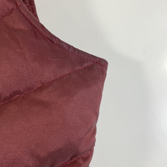 EDDIE Bauer Puffer Vest Quilted Goose Down Fur Collar Dusty Pink Size M - Picture 15 of 15